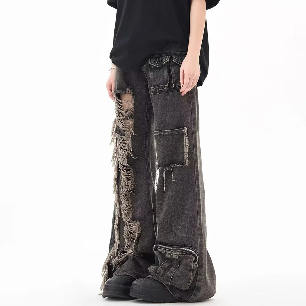 Y2K Ripped Loose Jeans