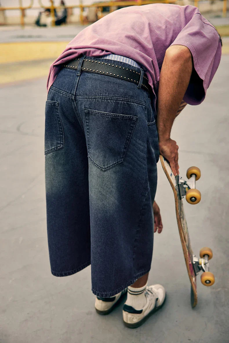 Faux Two-Tone-Denim-Jorts