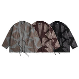 Großer, gestrickter Kimono-Cardigan im japanischen Stil
