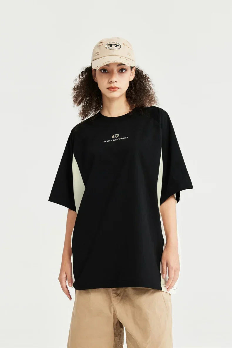 Oversized Patchwork Skater Girl T-Shirt