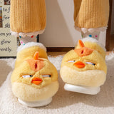 Angry Yellow Chicken Indoor Fluffy Slippers