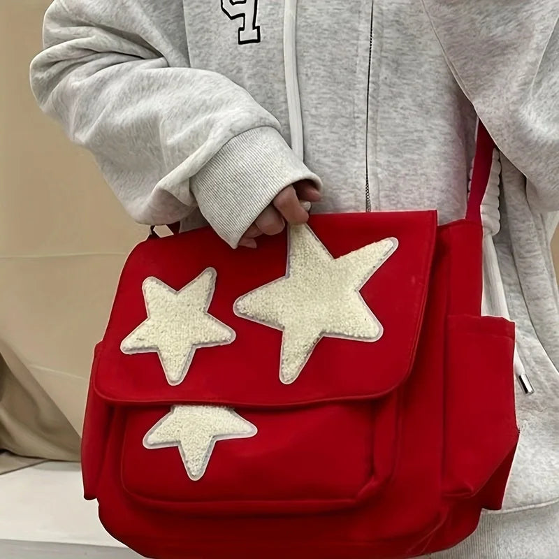 Star Print Patchwork Shoulder Bag