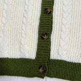 Grüner, bestickter Cardigan mit Knopfleiste