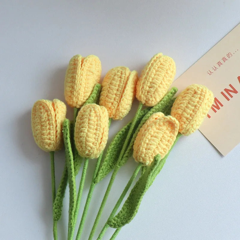 Vintage Tulips Crochet Flowers Handmade