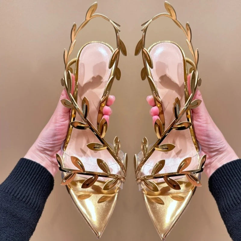 Fairy Core Floral Leaves Heels