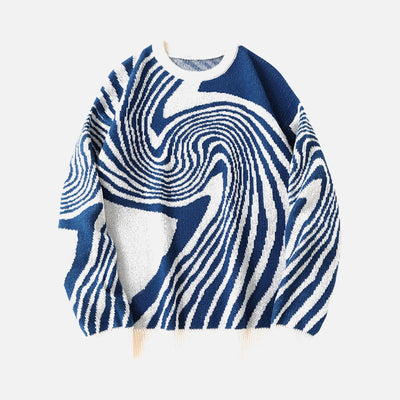 Whirl Pattern Jacquard Sweater