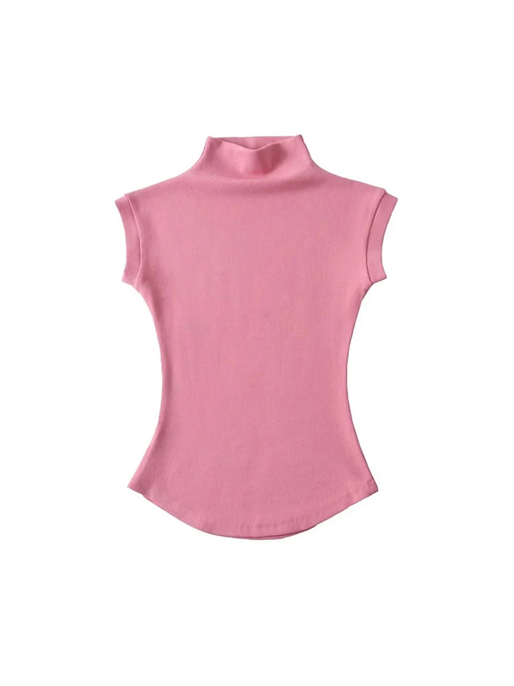 Summer Turtleneck Sleeveless T-Shirts