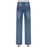 Floral Embroidery Vintage Aesthetic Baggy Jeans
