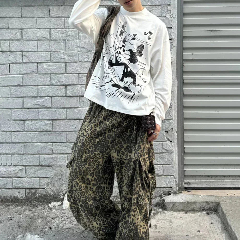 Mickey Cartoon Graphic Long T-Shirt