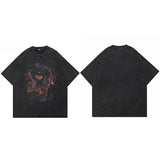 Washed Graffiti Printed Oversized T-Shirt