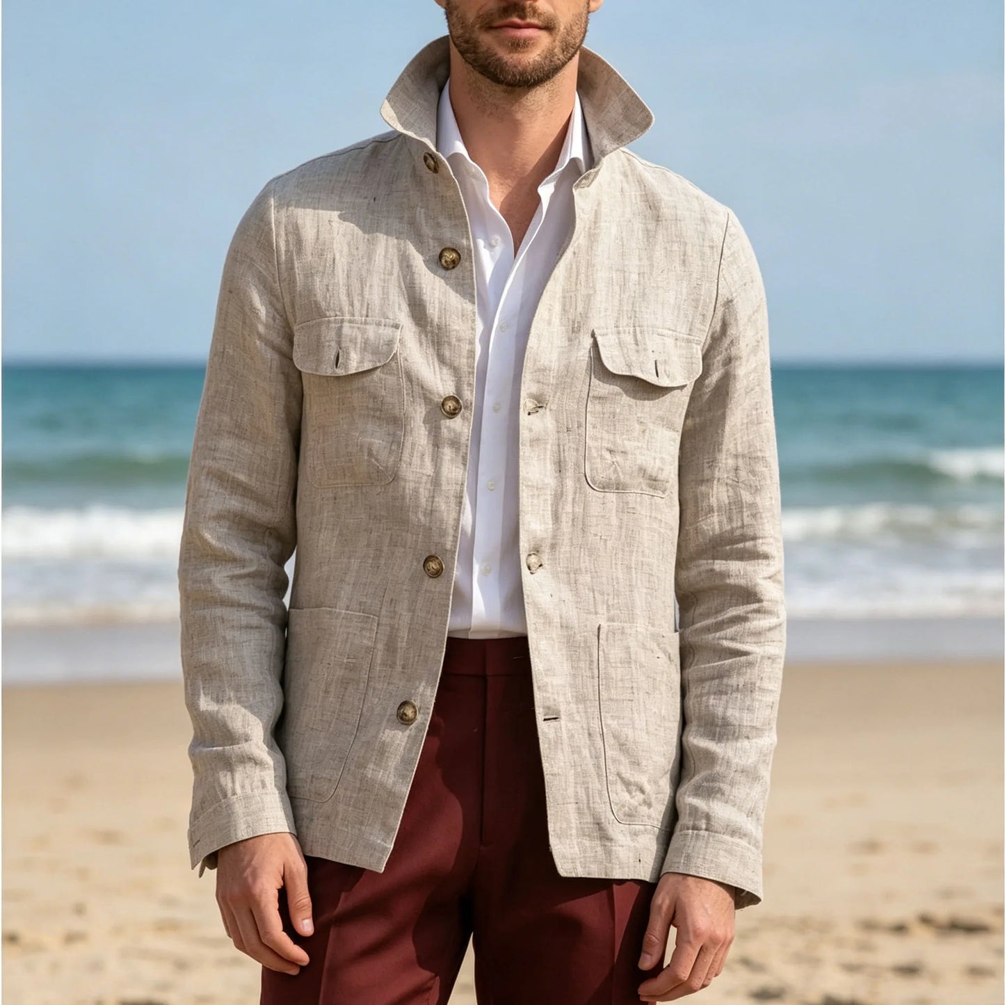 Vintage Linen Safari Jacket