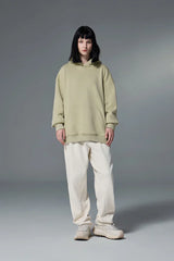 Einfacher Minimalistischer Fleece Hoodie in Uni-Farben