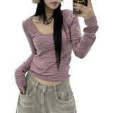Striped U-Neck T-Shirt