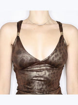 Baddie Leopard Backless Top