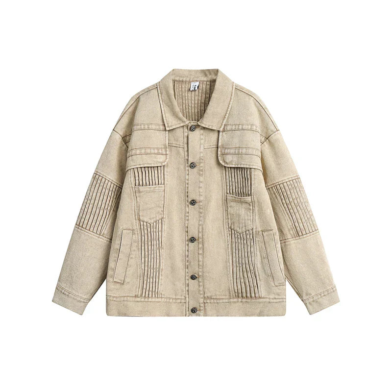 Washed Motorcycle Denim Jacket