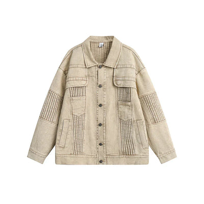 Washed Motorcycle Denim Jacket