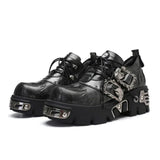 Platform Metal Buckle Ankle Platform Boots