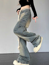 Retro Star Wide Leg Baggy Jeans