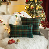 Christmas Plaid Decorative Throw Pillow Covers