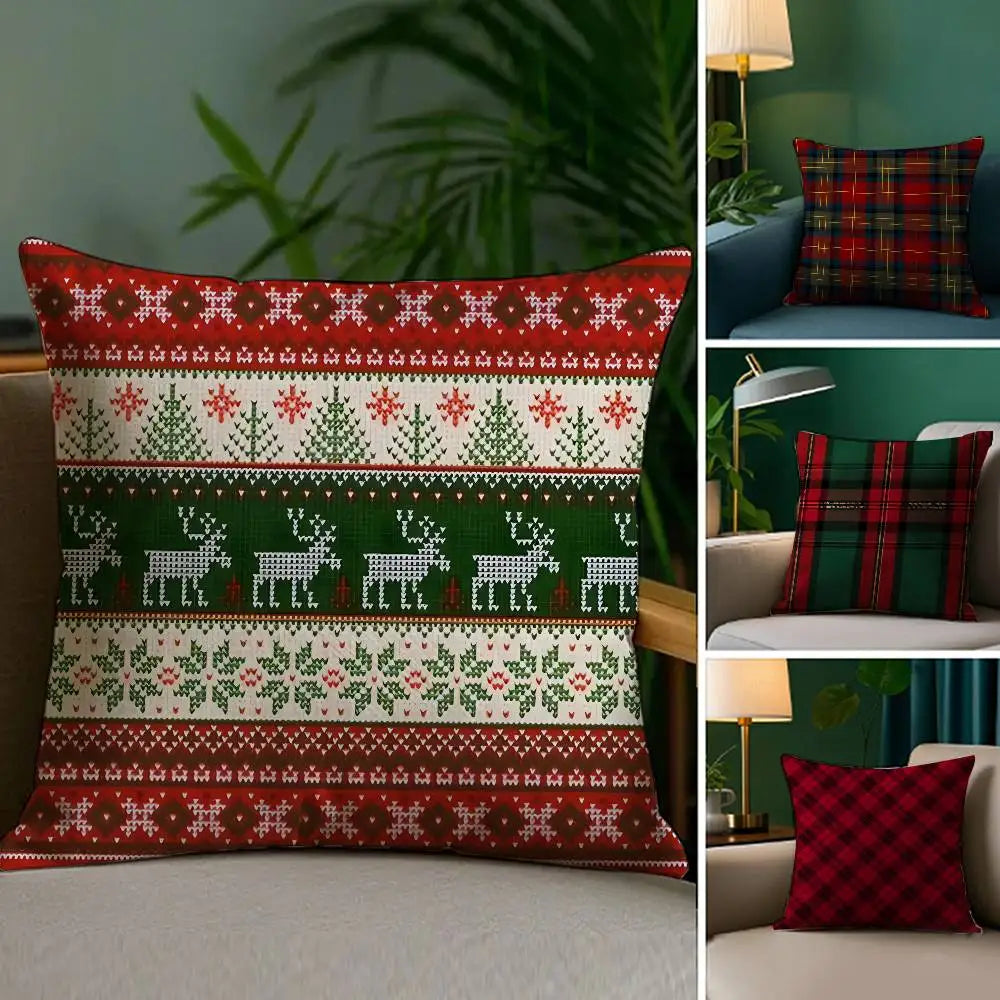 Christmas Plaid Pillow Case