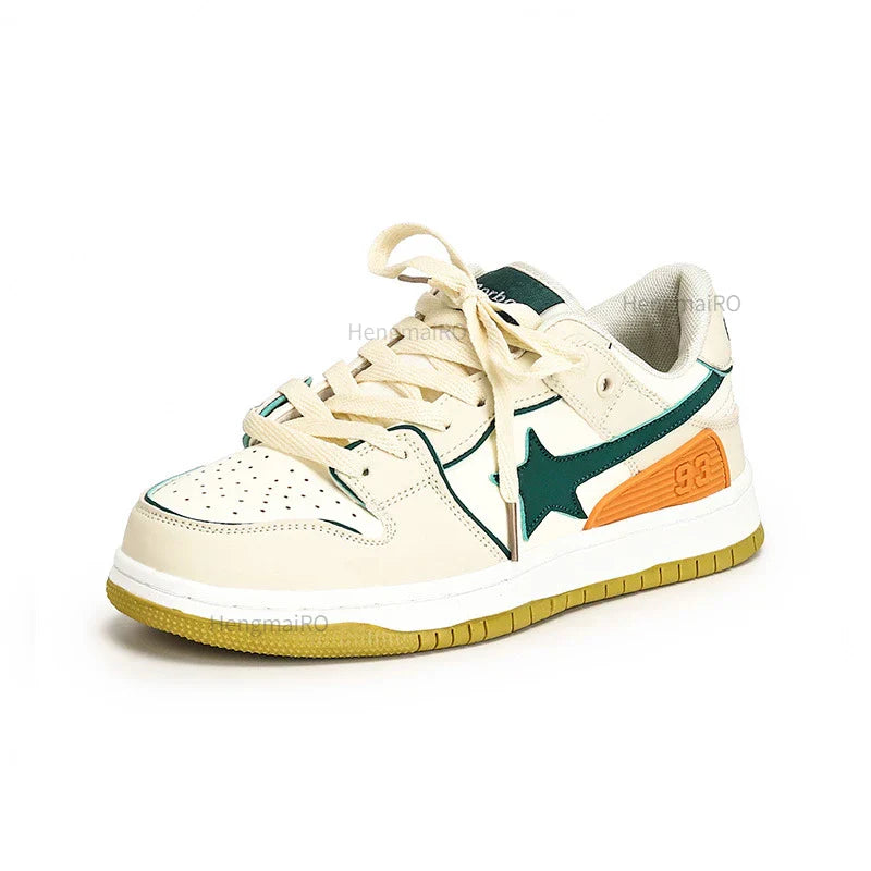 School Retro Multicolor Star Sneakers for Couples