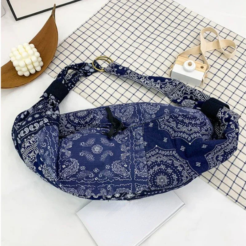 Vintage Print Patchwork Cross Bags