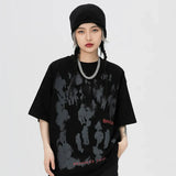 Shadow Letter Printed Hip Hop T-Shirt