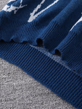 Weirdcore Abstract Pattern Round Neck Sweater