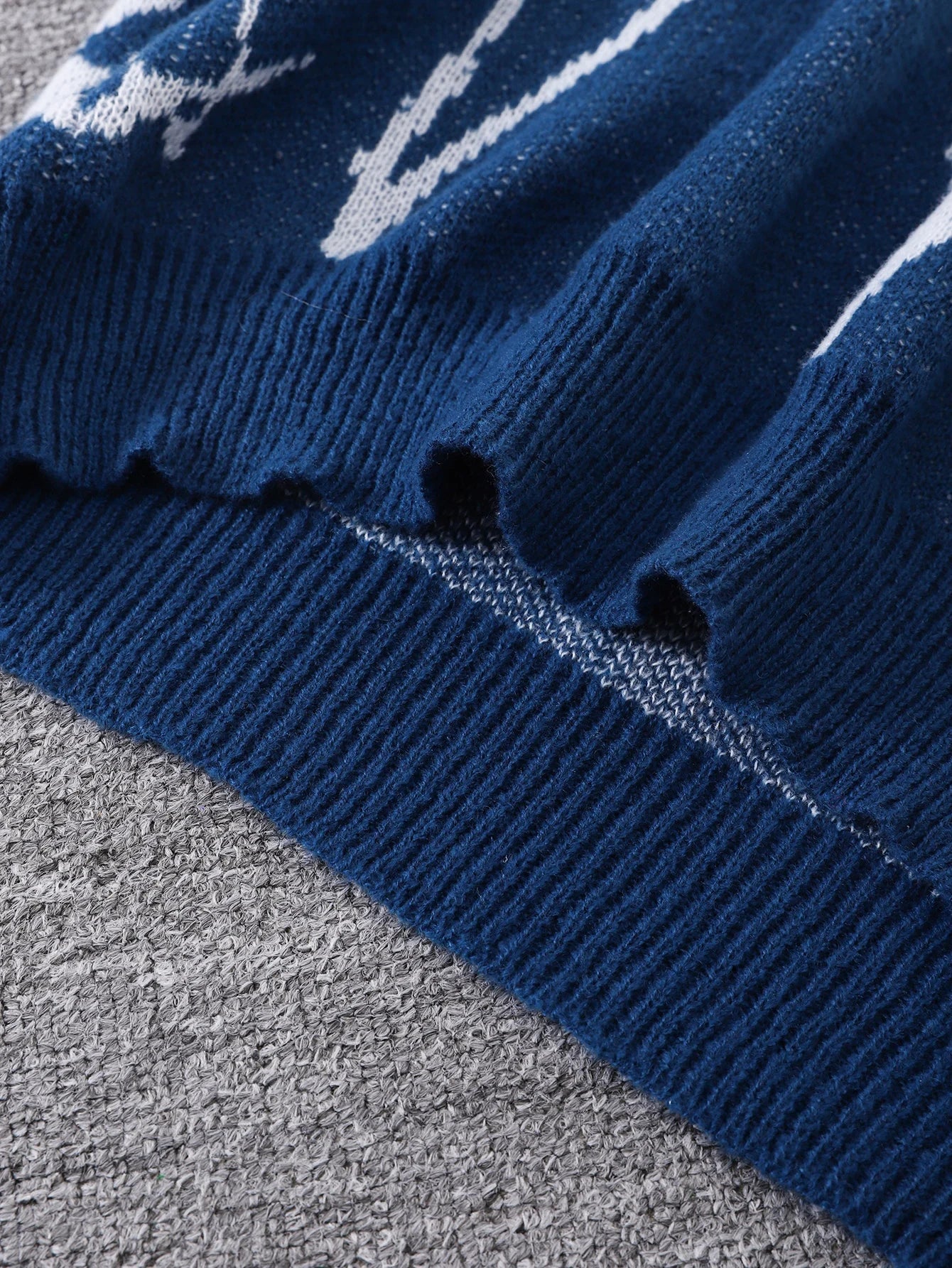 Weirdcore Abstract Pattern Round Neck Sweater