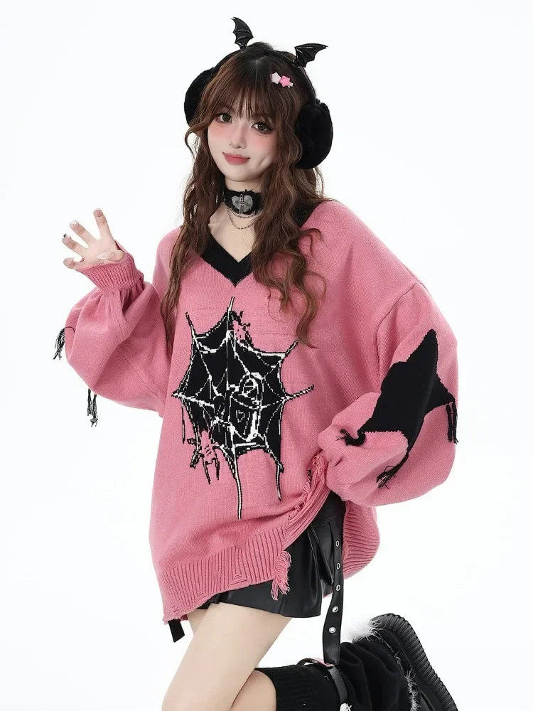 Pastel Goth Spider Sweater