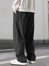 Straight Leg Korean Style Corduroy Pants