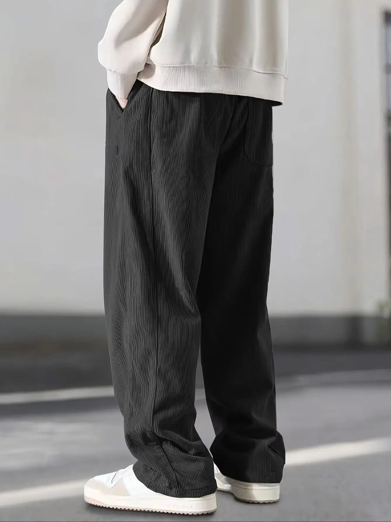 Straight Leg Korean Style Corduroy Pants