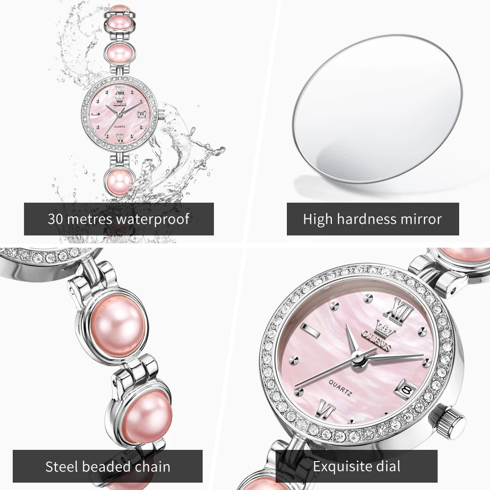 Pearl Zircon Bracelet Wristwatch