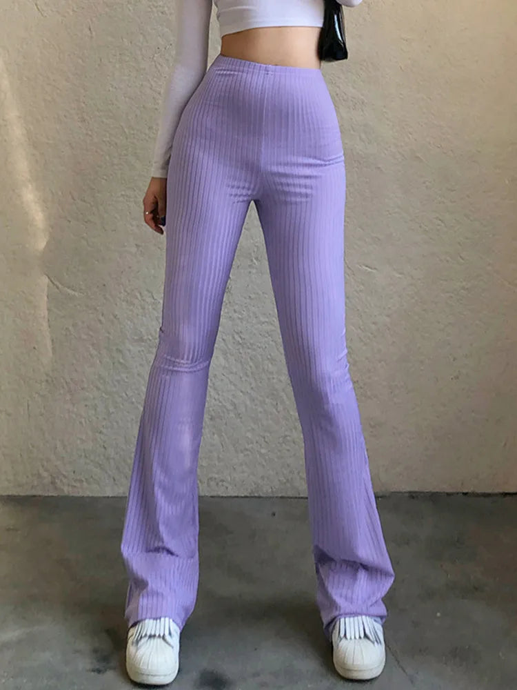 Y2K Purple Flared Pants