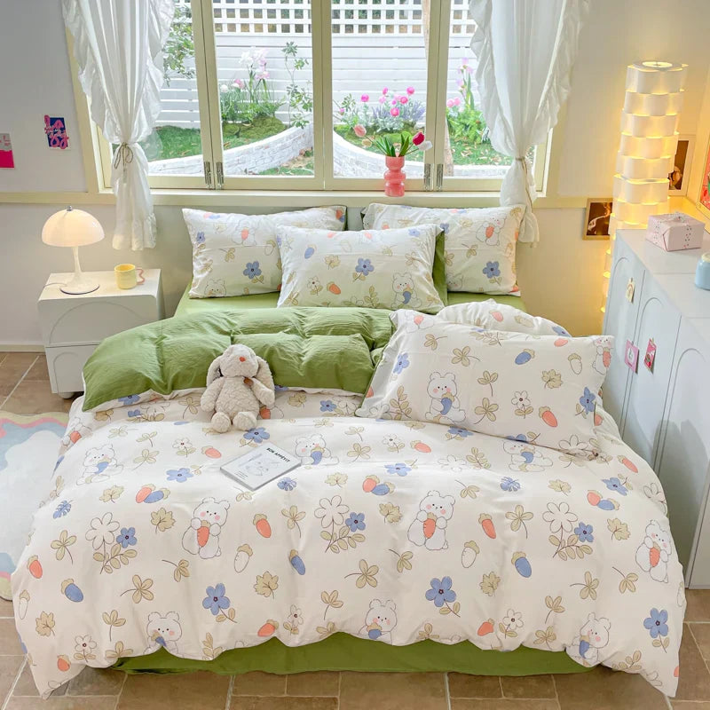 Nordic Striped Simple Style Cotton Bedding Set