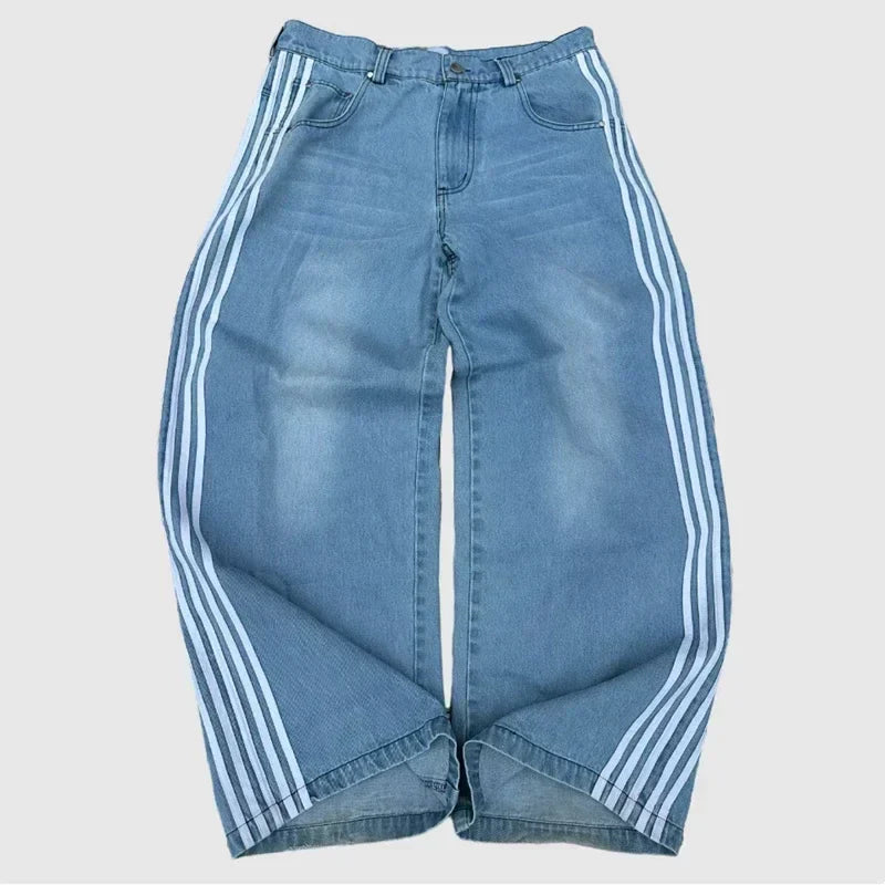 Y2K Splicing Stickerei Jeans