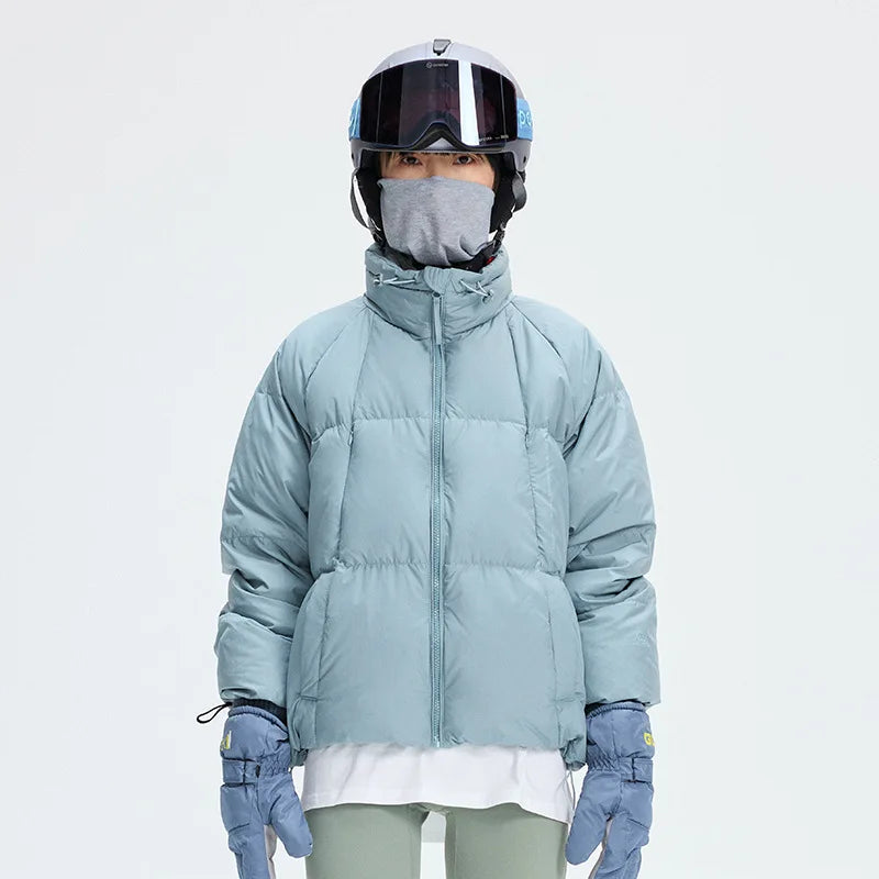 Waterproof Thicken Down Solid Color Puffer Jacket