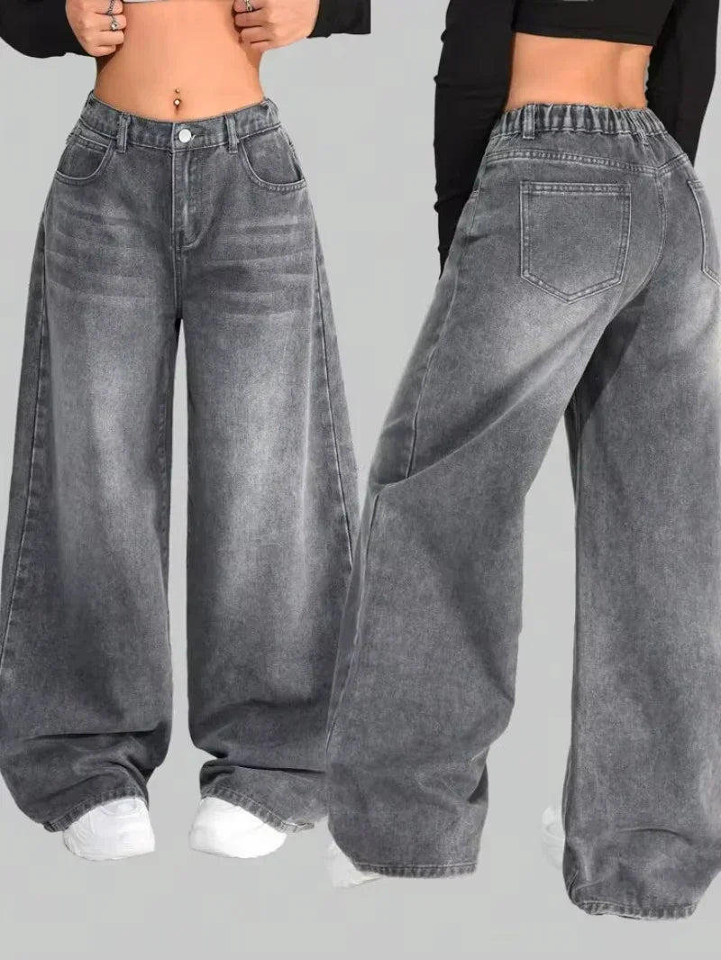 Vintage High Waist Baggy Washed Jeans