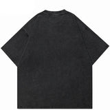 Washed Graphic Print Hip Hop T-Shirt