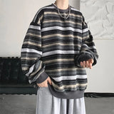 Casual Retro Striped Loose Pullover