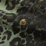Leopard Green Denim Jacket