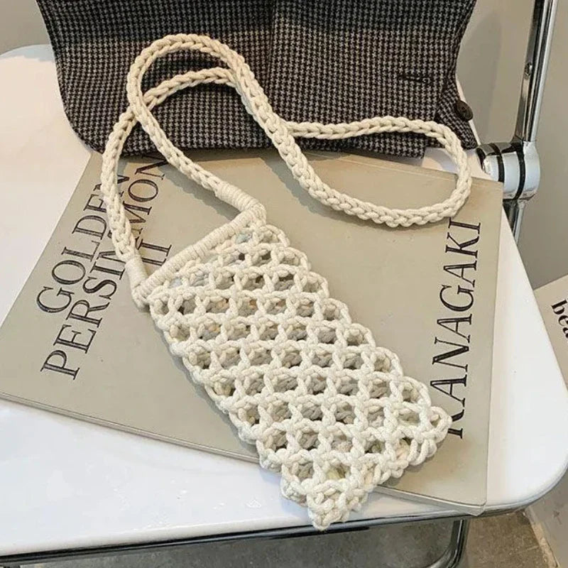 Handmade Crochet Small Cross Phone Bag