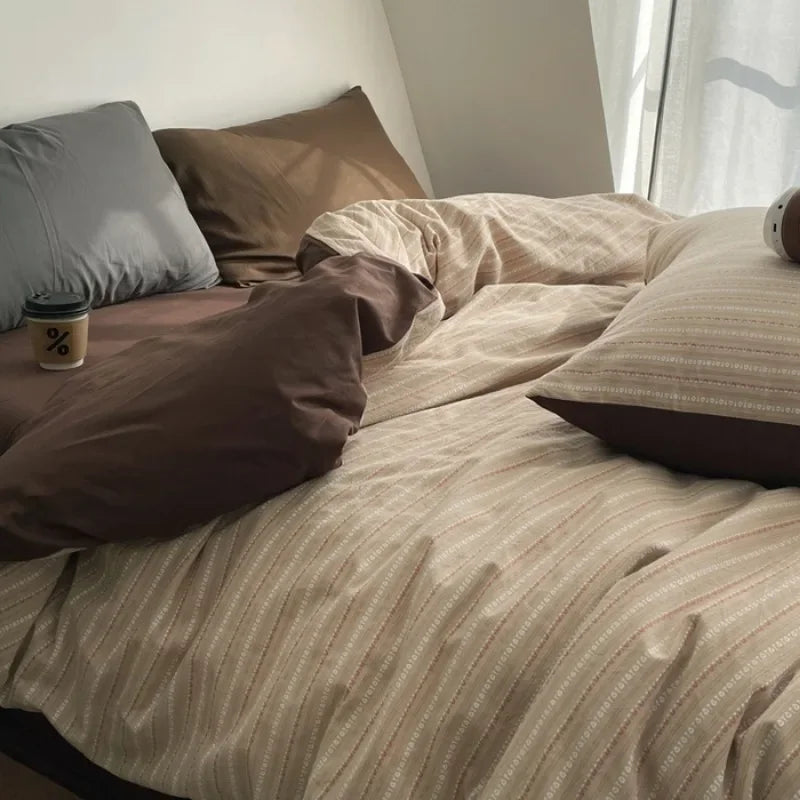 Cotton Colored Woven Jacquard Slanted Bed Sheet