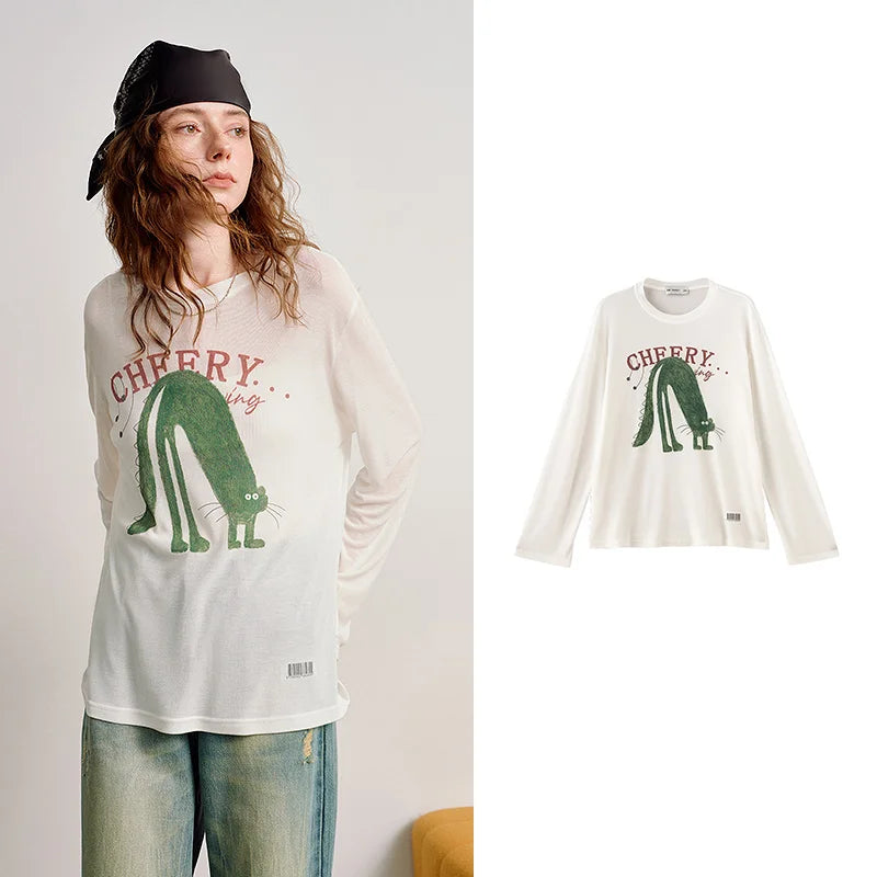 Retro Western Printed Oversized Shirt