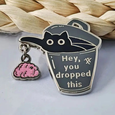 Black Cat Trash Can Pin