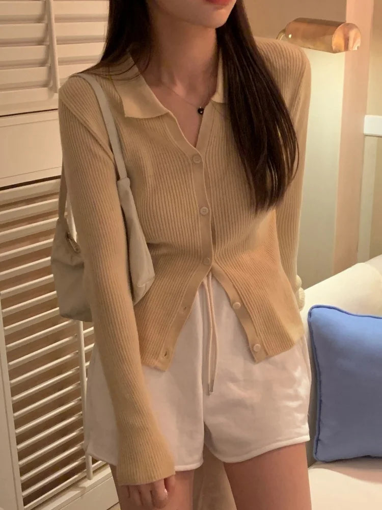 Stripped Cardigan Slim Fit