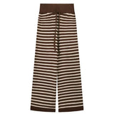 Contrast Stripped Wide Leg Pants