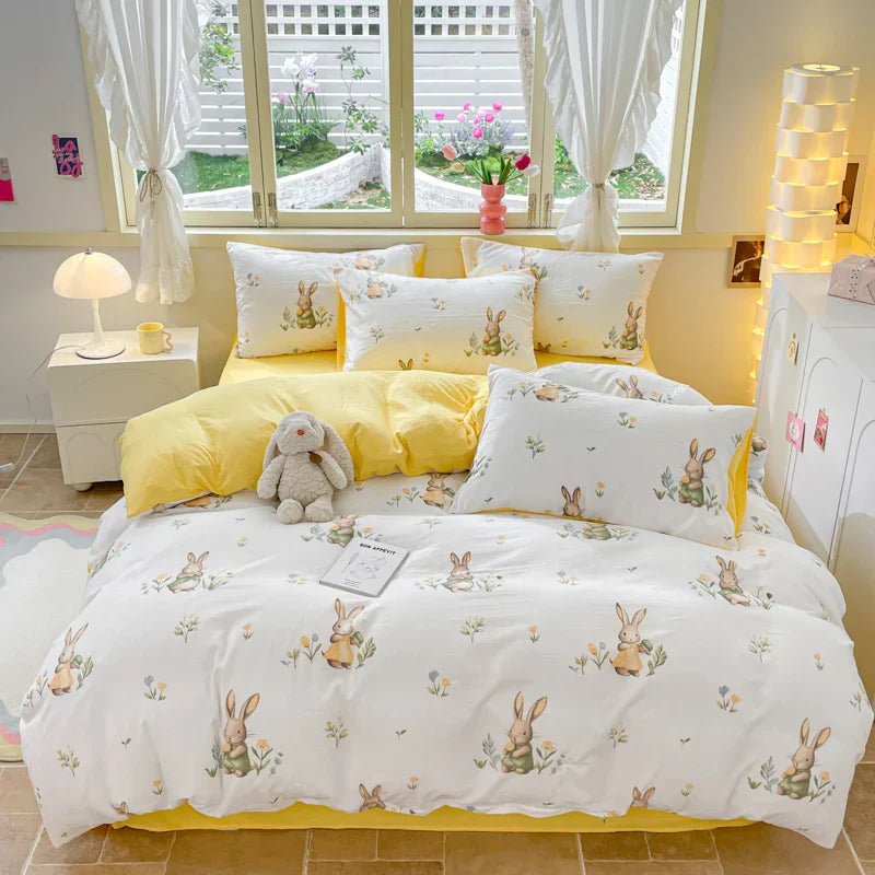Nordic Striped Simple Style Cotton Bedding Set