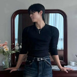 Striped Slim Fit Round Collar T-Shirt