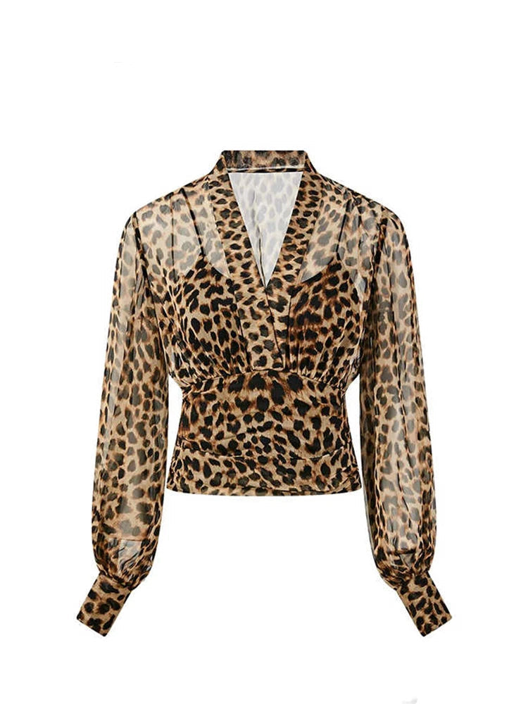 Vintage Women's Leopard Print Shirt